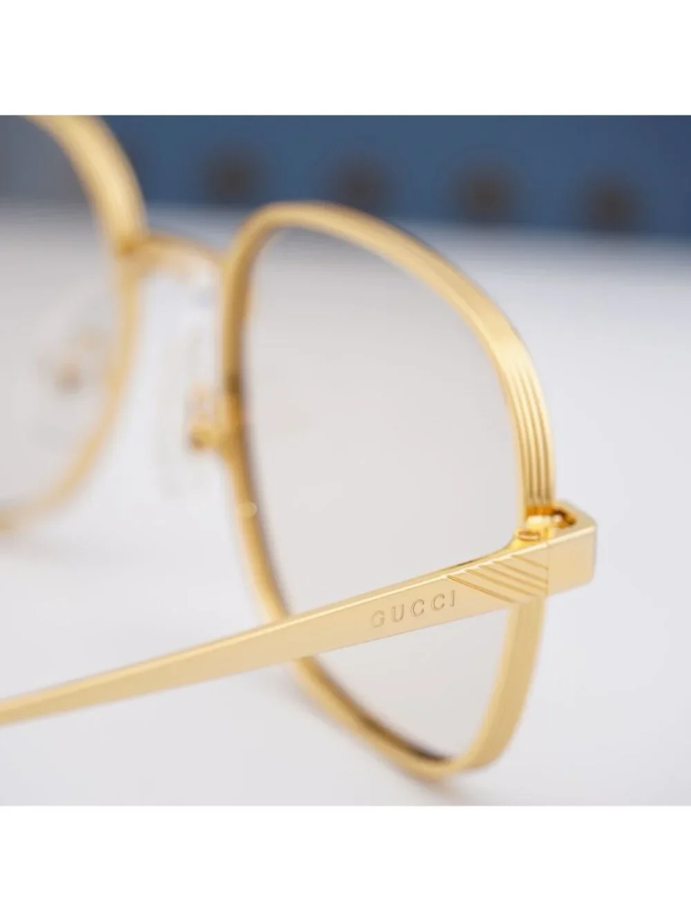 Gucci GG0788S 001 Square Sunglasses - Gold / Yellow